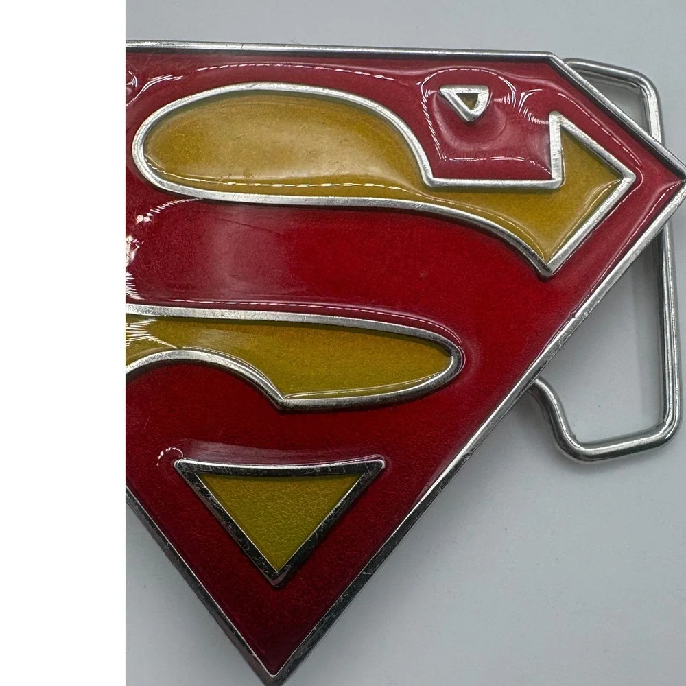 DC Comics Superman Shield Belt Buckle 2011 Superhero‎ Logo Metal Red Yellow EX